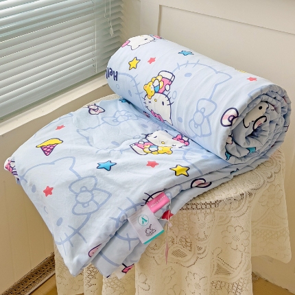 91家纺网 家纺一手货源 找家纺 （总）昊川家纺 2025新款三丽鸥A类水洗双层纱夏被夏凉被空调被