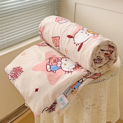 91家纺网 家纺一手货源 找家纺 （总）昊川家纺 2025新款三丽鸥A类水洗双层纱夏被夏凉被空调被