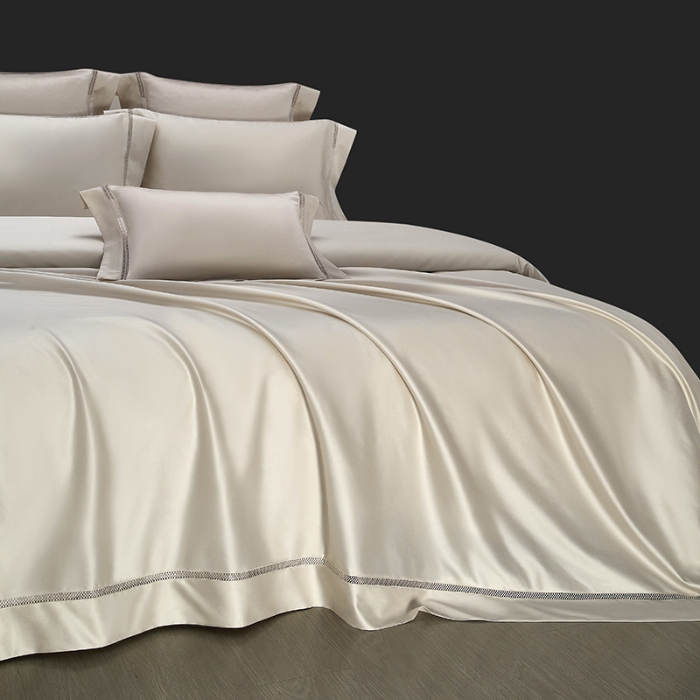 91家纺网 家纺一手货源 找家纺 【2025】100S100支双股长绒棉镂空床单四件套100S/2*50S 500TC 云墅风絮白 券后实付价最低720元