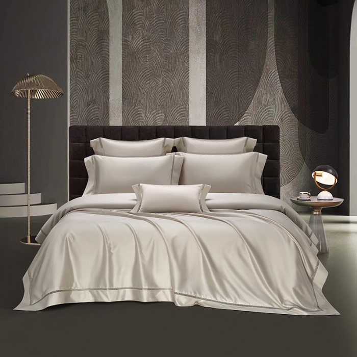 91家纺网 家纺一手货源 找家纺 【2025】100S100支双股长绒棉镂空床单四件套100S/2*50S 500TC 云墅风絮白 券后实付价最低720元