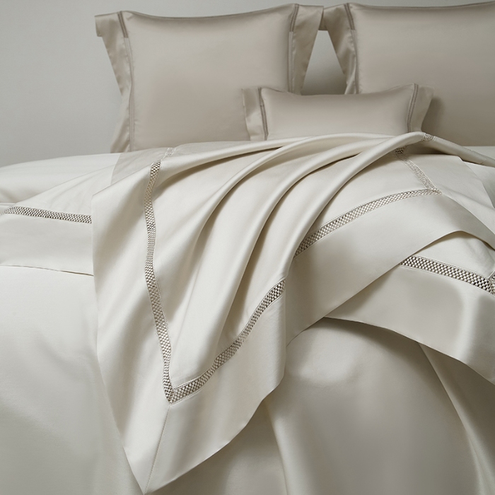 91家纺网 家纺一手货源 找家纺 【2025】100S100支双股长绒棉镂空床单四件套100S/2*50S 500TC 云墅风絮白 券后实付价最低720元