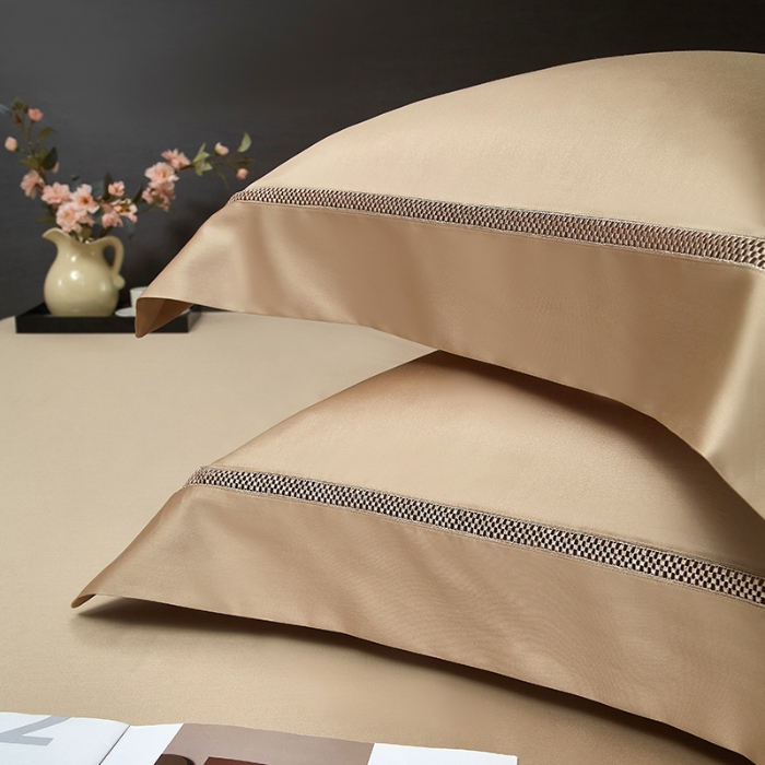 91家纺网 家纺一手货源 找家纺 【2025】100S100支双股长绒棉镂空床单四件套100S/2*50S 500TC 云墅香槟金 券后实付价最低720元