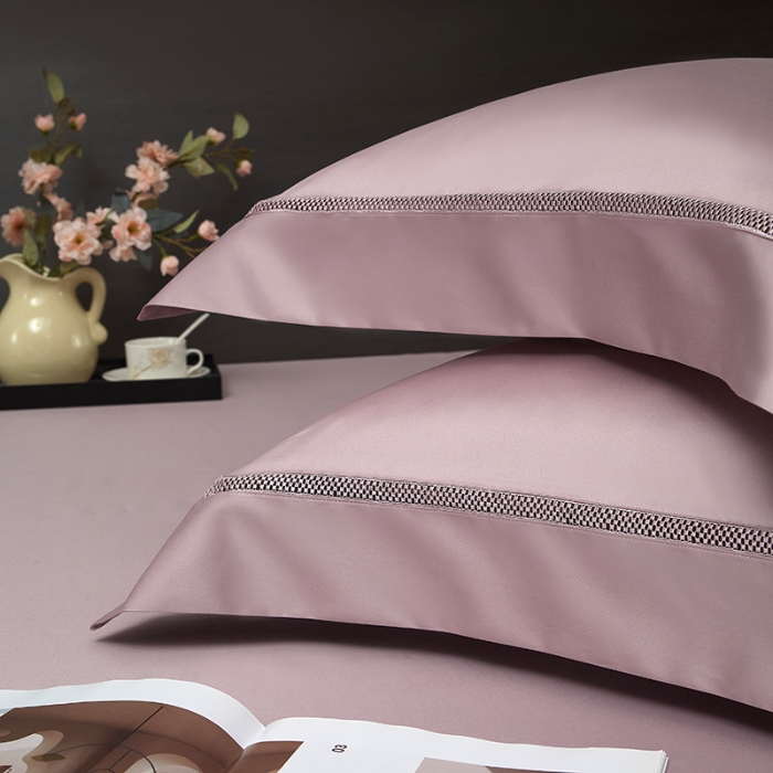 91家纺网 家纺一手货源 找家纺 【2025】100S100支双股长绒棉镂空床单四件套100S/2*50S 500TC 云墅优雅紫 券后实付价最低720元