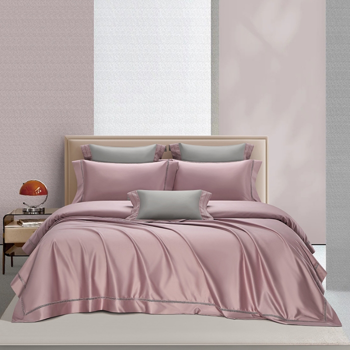 91家纺网 家纺一手货源 找家纺 【2025】100S100支双股长绒棉镂空床单四件套100S/2*50S 500TC 云墅优雅紫 券后实付价最低720元