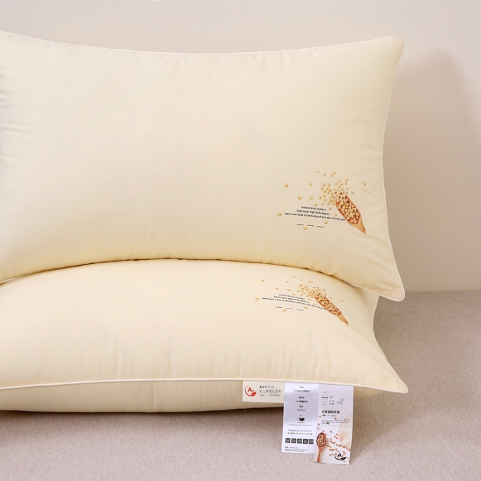 91家纺网 家纺一手货源 找家纺 赛格时代  2025A类全棉大豆枕-单边舒适枕（大豆黄）