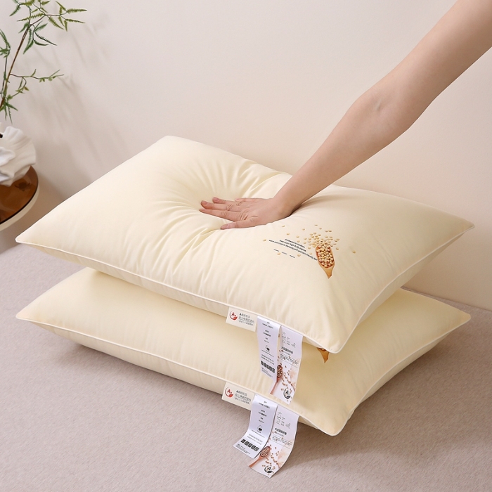 91家纺网 家纺一手货源 找家纺 赛格时代  2025A类全棉大豆枕-单边舒适枕（大豆黄）