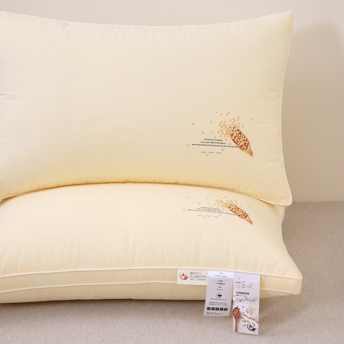91家纺网 家纺一手货源 找家纺 赛格时代  2025A类全棉大豆枕-立体舒适枕（大豆黄）