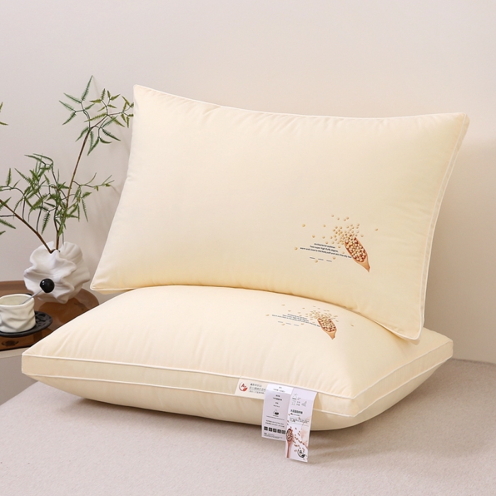 91家纺网 家纺一手货源 找家纺 赛格时代  2025A类全棉大豆枕-立体舒适枕（大豆黄）