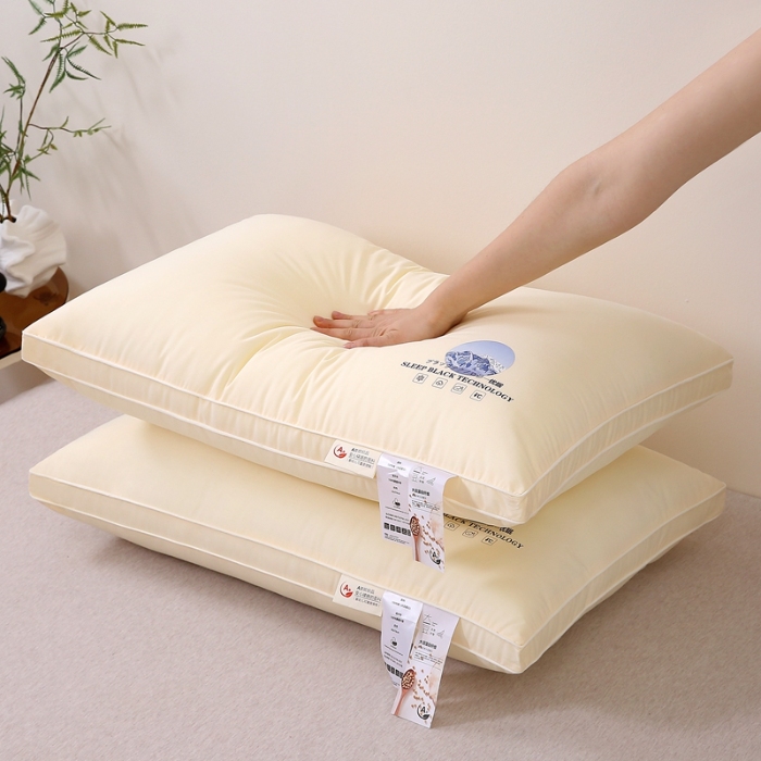 91家纺网 家纺一手货源 找家纺 赛格时代  2025A类全棉大豆枕-立体舒适枕（山峰黄）