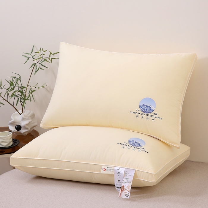 91家纺网 家纺一手货源 找家纺 赛格时代  2025A类全棉大豆枕-立体舒适枕（山峰黄）