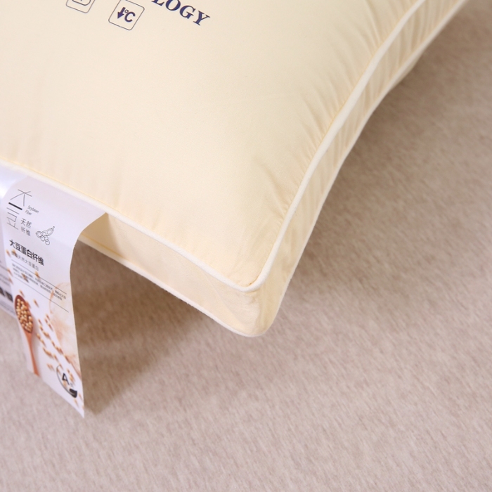 91家纺网 家纺一手货源 找家纺 赛格时代  2025A类全棉大豆枕-立体舒适枕（山峰黄）