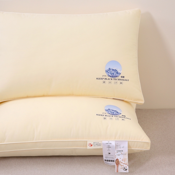 91家纺网 家纺一手货源 找家纺 赛格时代  2025A类全棉大豆枕-立体舒适枕（山峰黄）