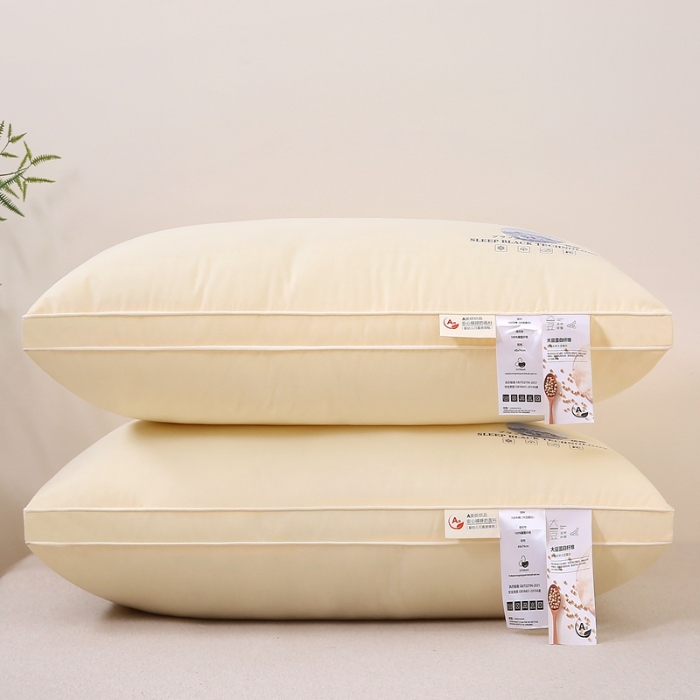 91家纺网 家纺一手货源 找家纺 赛格时代  2025A类全棉大豆枕-立体舒适枕（山峰黄）