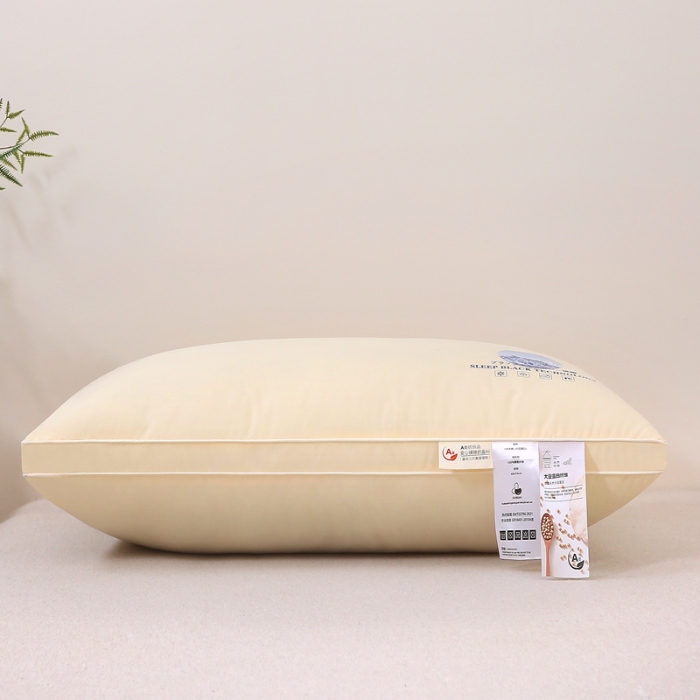 91家纺网 家纺一手货源 找家纺 赛格时代  2025A类全棉大豆枕-立体舒适枕（山峰黄）