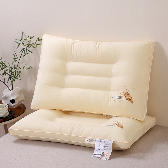 91家纺网 家纺一手货源 找家纺 赛格时代  2025A类全棉大豆枕-定型护颈枕（大豆黄）