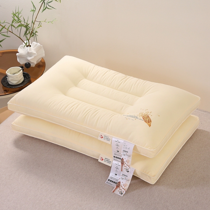 91家纺网 家纺一手货源 找家纺 赛格时代  2025A类全棉大豆枕-定型护颈枕（大豆黄）