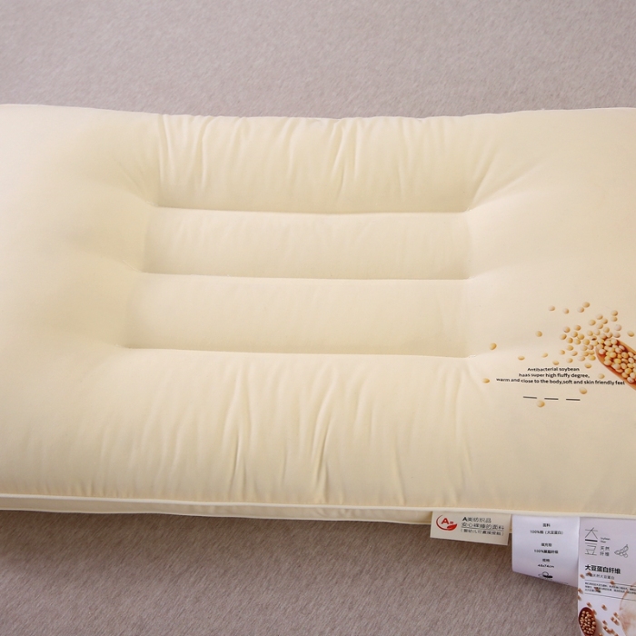 91家纺网 家纺一手货源 找家纺 赛格时代  2025A类全棉大豆枕-定型护颈枕（大豆黄）