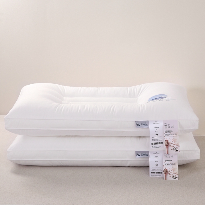 91家纺网 家纺一手货源 找家纺 赛格时代  2025A类全棉大豆枕-定型护颈枕（山峰白）