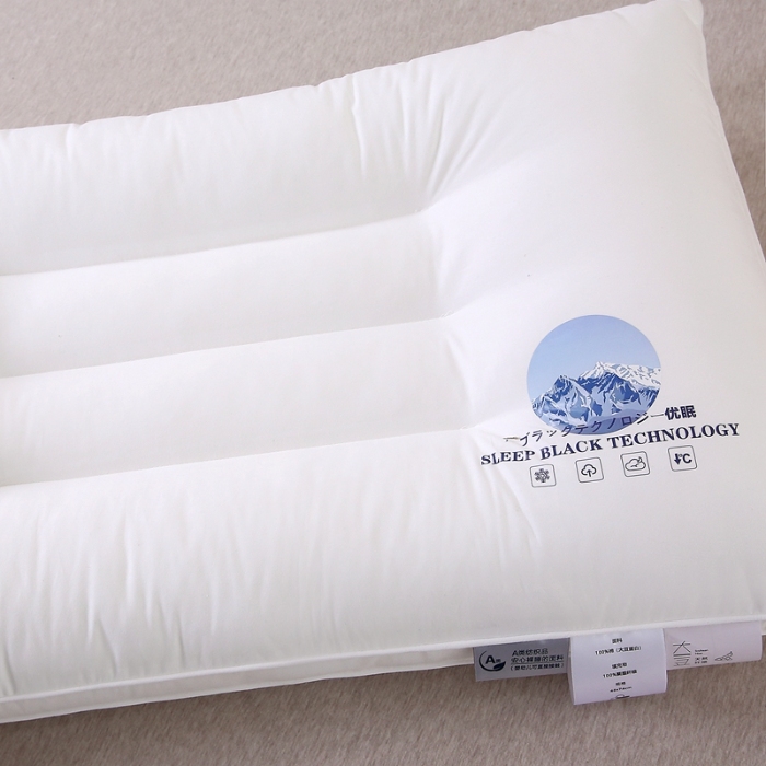 91家纺网 家纺一手货源 找家纺 赛格时代  2025A类全棉大豆枕-定型护颈枕（山峰白）