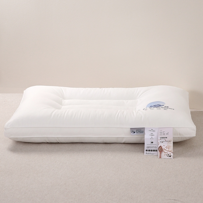 91家纺网 家纺一手货源 找家纺 赛格时代  2025A类全棉大豆枕-定型护颈枕（山峰白）