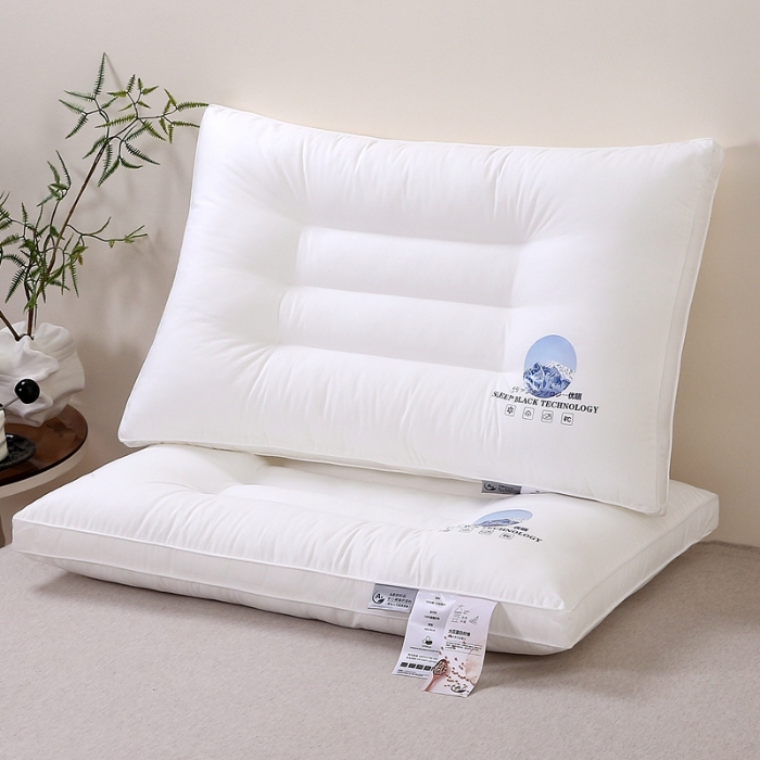 91家纺网 家纺一手货源 找家纺 赛格时代  2025A类全棉大豆枕-定型护颈枕（山峰白）