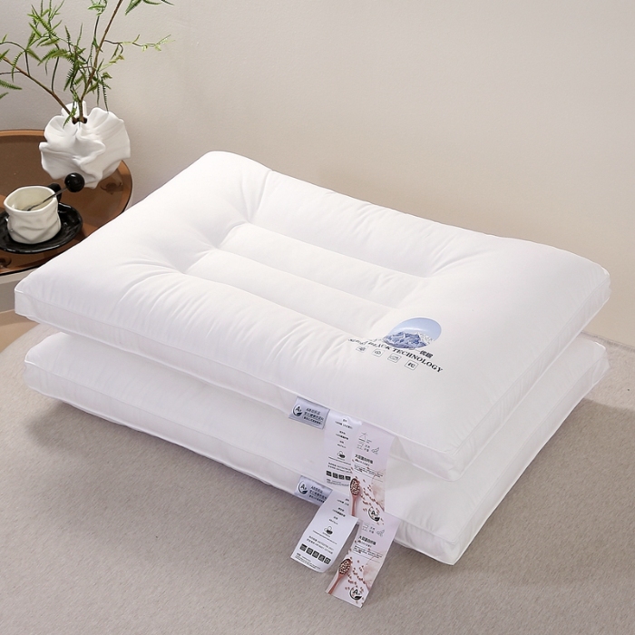 91家纺网 家纺一手货源 找家纺 赛格时代  2025A类全棉大豆枕-定型护颈枕（山峰白）