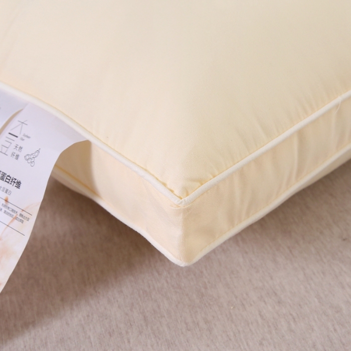 91家纺网 家纺一手货源 找家纺 赛格时代  2025A类全棉大豆枕-定型护颈枕（山峰黄）