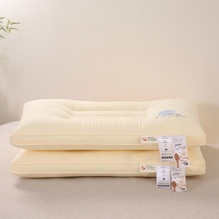 91家纺网 家纺一手货源 找家纺 赛格时代  2025A类全棉大豆枕-定型护颈枕（山峰黄）