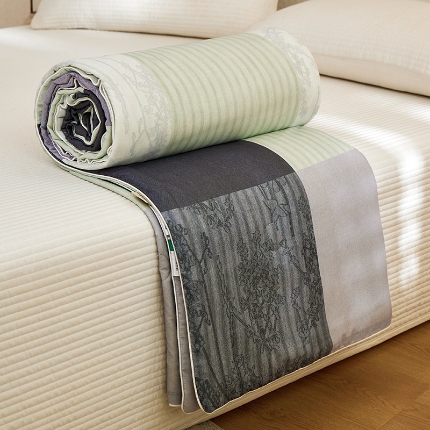 91家纺网 家纺一手货源 找家纺 （总）2025春夏 总雅高 赛瑞娜全棉有氧双层纱复古夏被纯棉夏凉被空调被子大豆被被芯大豆被子 