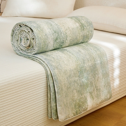 91家纺网 家纺一手货源 找家纺 （总）2025春夏 总雅高 赛瑞娜全棉有氧双层纱复古夏被纯棉夏凉被空调被子大豆被被芯大豆被子 