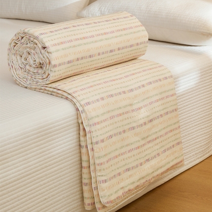 91家纺网 家纺一手货源 找家纺 （总）2025春夏 总雅高 赛瑞娜全棉有氧双层纱复古夏被纯棉夏凉被空调被子大豆被被芯大豆被子 