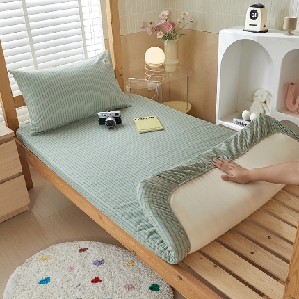 91家纺网 家纺一手货源 找家纺 （总）A类全棉纯棉色织水洗棉 床笠 床垫套床罩 学生宿舍家用上下铺