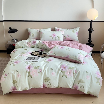 91家纺网 家纺一手货源 找家纺 2025直播优选13070喷气高品质全棉印花四件套 