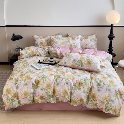 91家纺网 家纺一手货源 找家纺 2025直播优选13070喷气高品质全棉印花四件套 