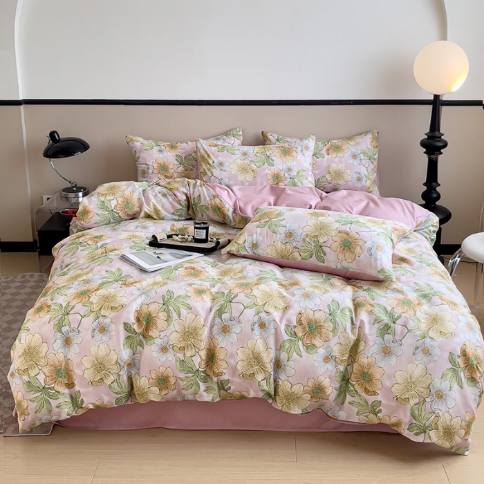 91家纺网 家纺一手货源 找家纺 2025直播优选13070喷气高品质全棉印花四件套 