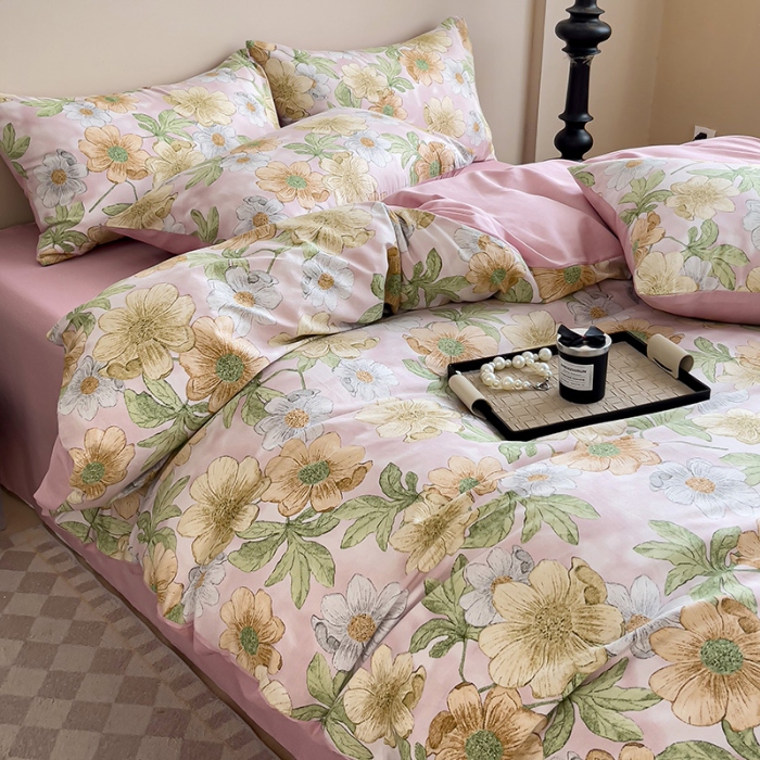 91家纺网 家纺一手货源 找家纺 2025直播优选13070喷气高品质全棉印花四件套 