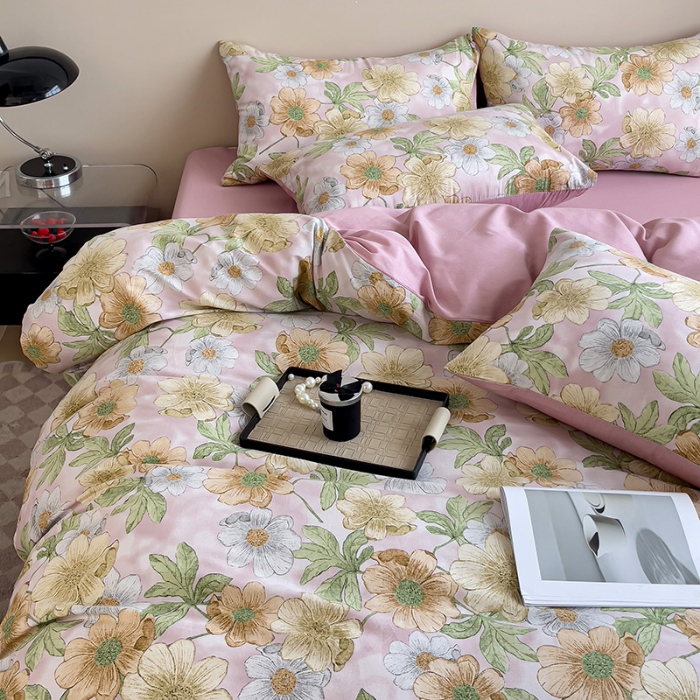 91家纺网 家纺一手货源 找家纺 2025直播优选13070喷气高品质全棉印花四件套 