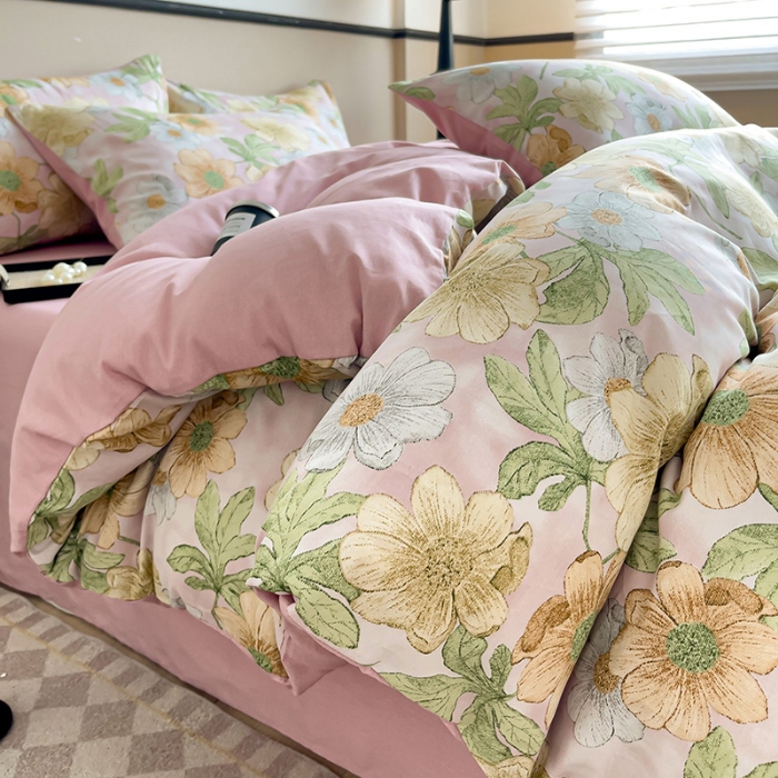 91家纺网 家纺一手货源 找家纺 2025直播优选13070喷气高品质全棉印花四件套 