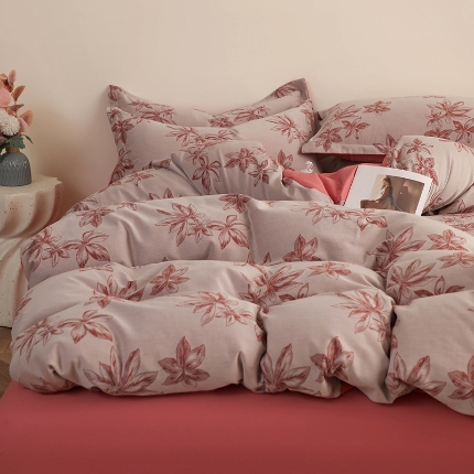 91家纺网 家纺一手货源 找家纺 （总）昊川家纺 2025新款全棉双层纱水洗色织大提花四件套