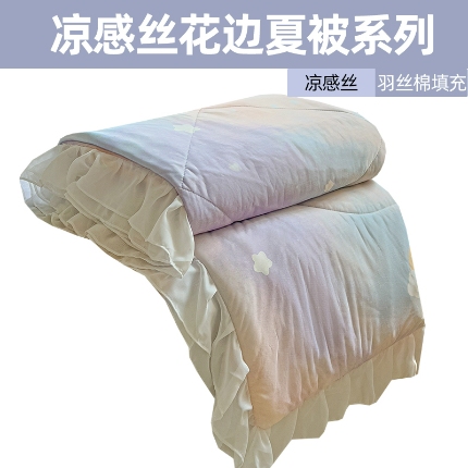 91家纺网 家纺一手货源 找家纺 （总）2025新款直播爆款凉感丝花边夏被