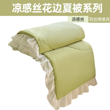 91家纺网 家纺一手货源 找家纺 （总）2025新款直播爆款凉感丝花边夏被