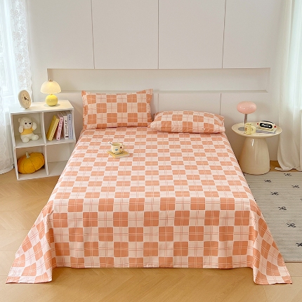 91家纺网 家纺一手货源 找家纺 （总）2025新款夏季床单缎条老粗布三件套凉感床单床上用品