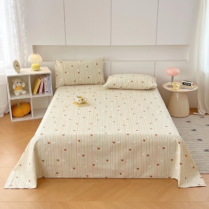 91家纺网 家纺一手货源 找家纺 （总）2025新款夏季床单缎条老粗布三件套凉感床单床上用品