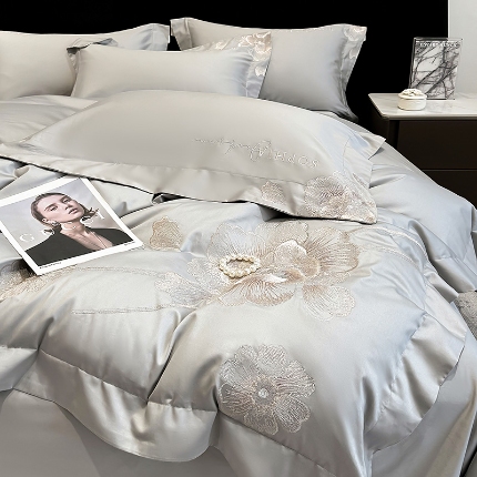 91家纺网 家纺一手货源 找家纺 （总）（总）（总）星蕴家纺 2024新款A类新疆全棉刺绣四件套-千禧