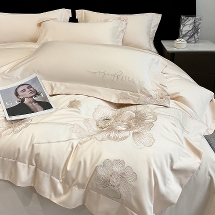 91家纺网 家纺一手货源 找家纺 （总）（总）（总）星蕴家纺 2024新款A类新疆全棉刺绣四件套-千禧