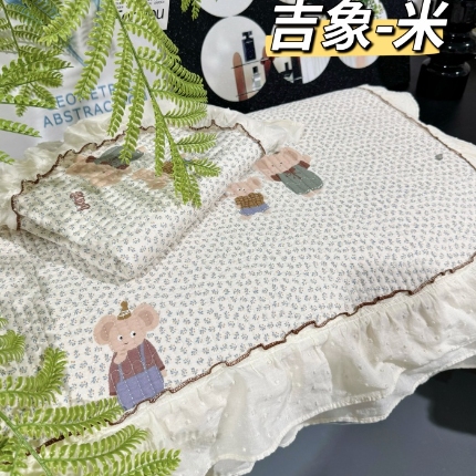 91家纺网 家纺一手货源 找家纺 （总）纯棉床盖被套255×230小香风法式全棉床裙花边夹棉床盖+枕套×2