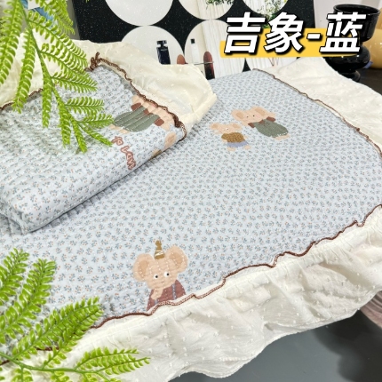 91家纺网 家纺一手货源 找家纺 （总）纯棉床盖被套255×230小香风法式全棉床裙花边夹棉床盖+枕套×2