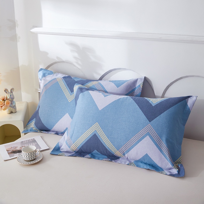 91家纺网 家纺一手货源 找家纺 三盛源 2025新款枕套全棉48x74cm信封一对学生宿舍纯棉枕头套枕皮单人枕芯通用 几何空间