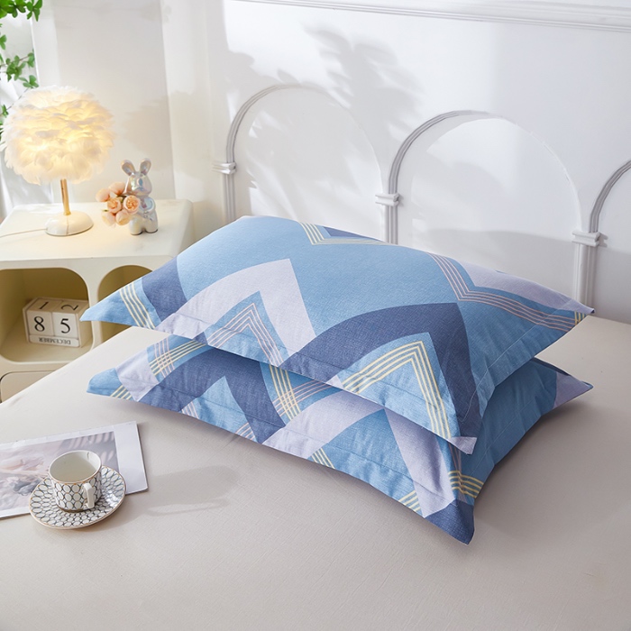 91家纺网 家纺一手货源 找家纺 三盛源 2025新款枕套全棉48x74cm信封一对学生宿舍纯棉枕头套枕皮单人枕芯通用 几何空间