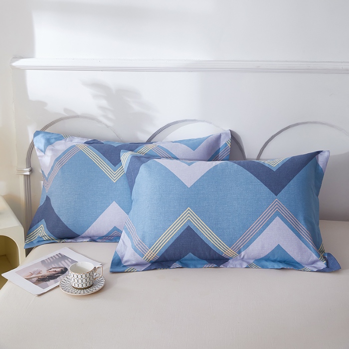 91家纺网 家纺一手货源 找家纺 三盛源 2025新款枕套全棉48x74cm信封一对学生宿舍纯棉枕头套枕皮单人枕芯通用 几何空间